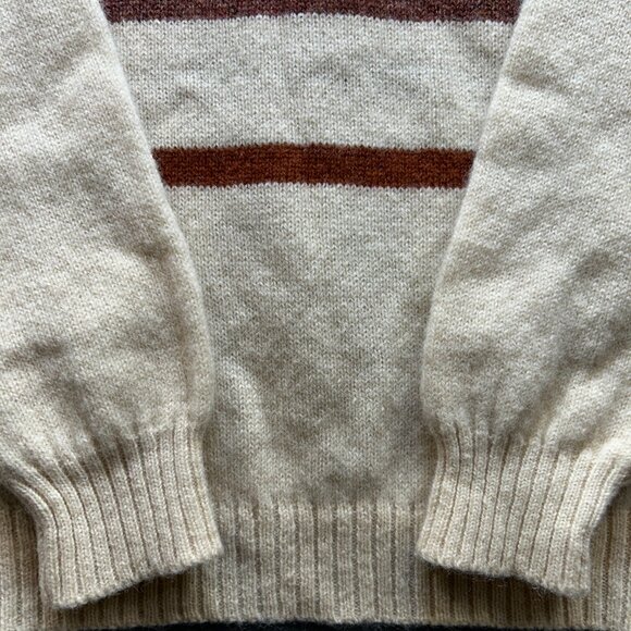 Vintage Sweater Mens XL Shetland Wool V Neck Made England 90s Layering Granola - Picture 16 of 16